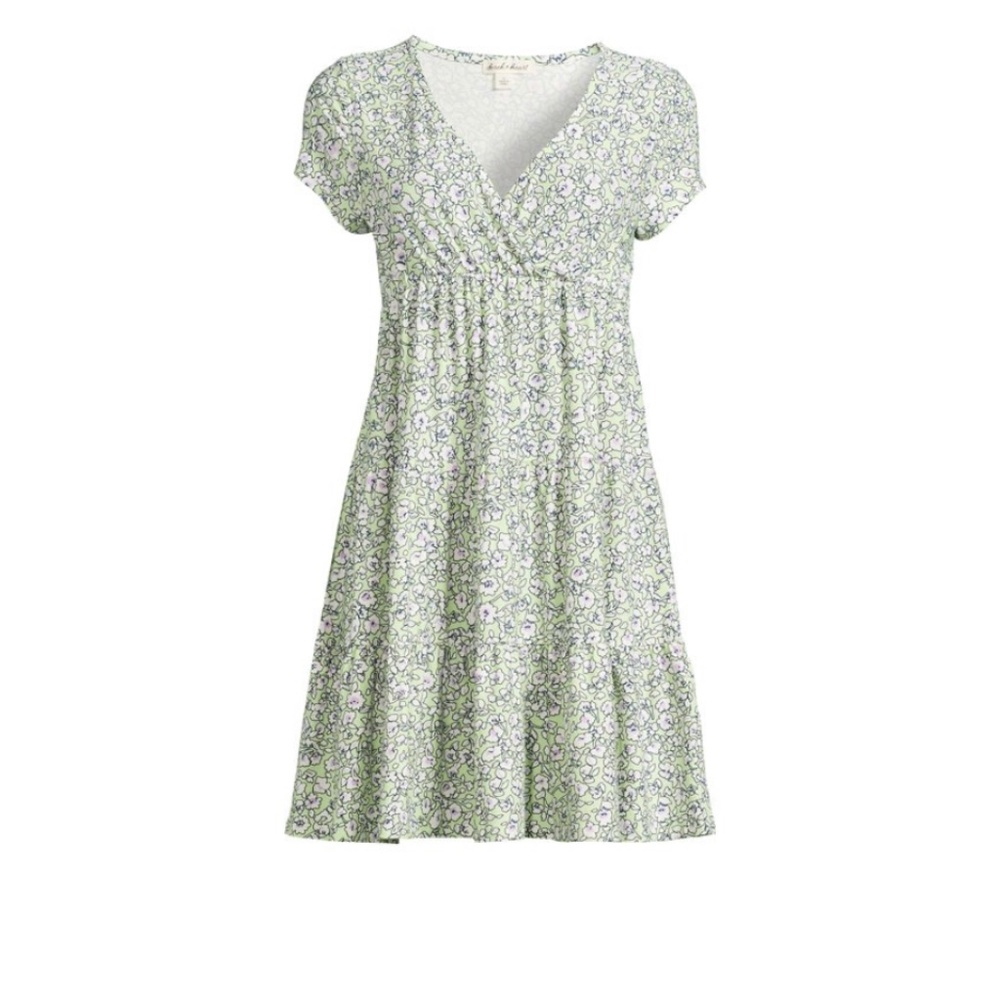 Green and Purple Flower Dress